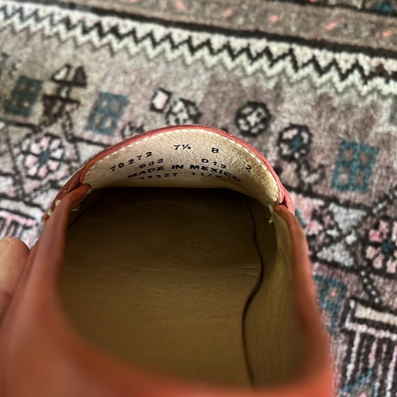 Frye Orange leather penny loafers. Size 7 1/2. Like new condition. - Picture 8 of 8